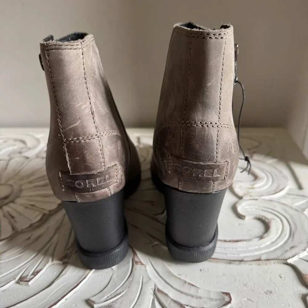 Sorel Taupe Wedge Ankle Booties - Picture 2 of 7